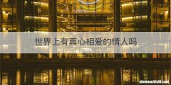 世界上有真心相爱的情人吗