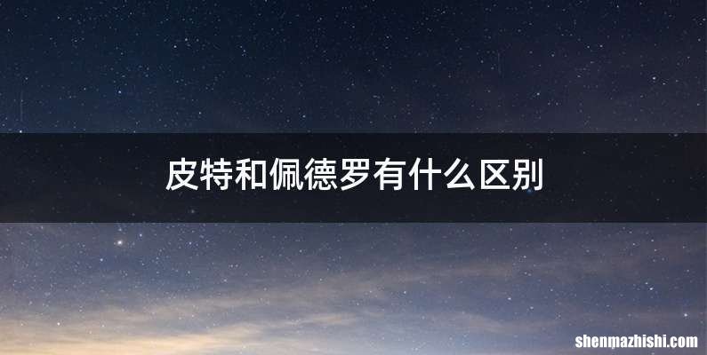 皮特和佩德罗有什么区别