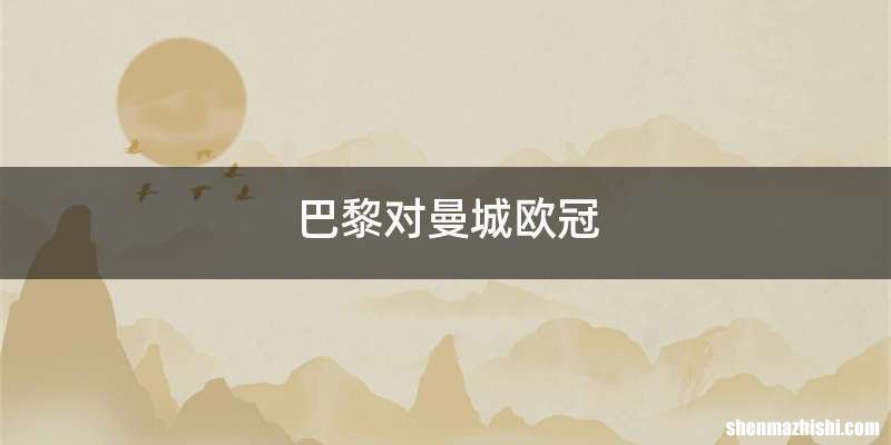 巴黎对曼城欧冠