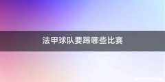 法甲球队要踢哪些比赛