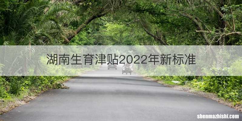 湖南生育津贴2022年新标准