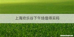 上海欢乐谷下午场值得买吗