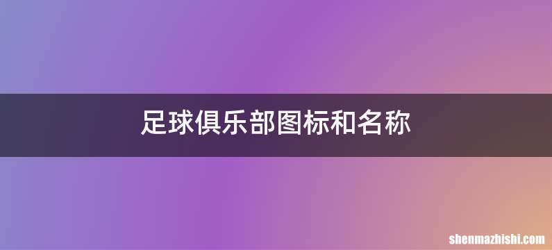 足球俱乐部图标和名称