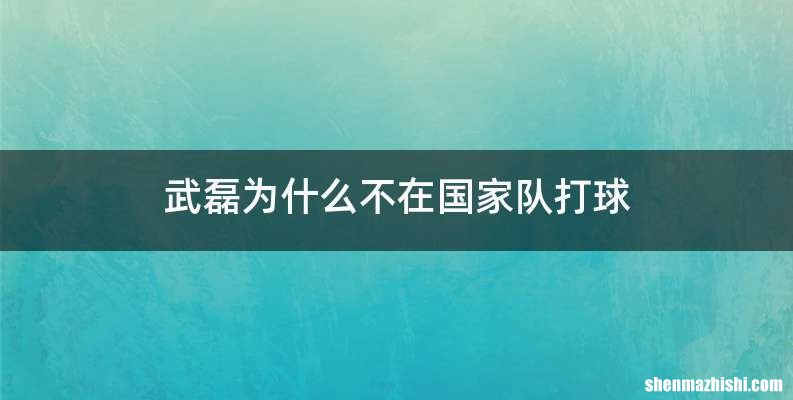 武磊为什么不在国家队打球