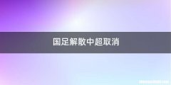 国足解散中超取消