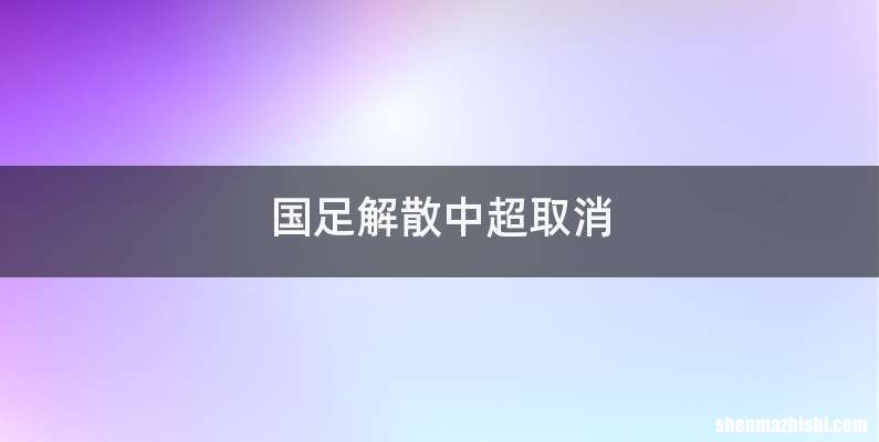 国足解散中超取消