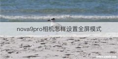 nova9pro相机怎样设置全屏模式