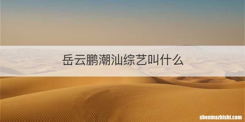 岳云鹏潮汕综艺叫什么
