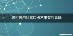 农村信用社富民卡不用有利息吗