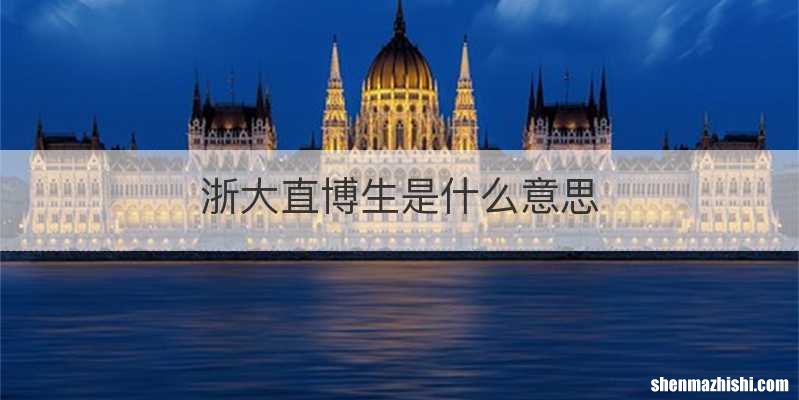 浙大直博生是什么意思