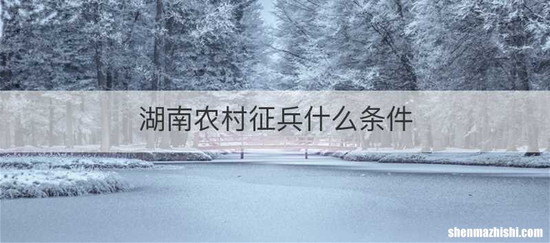 湖南农村征兵什么条件