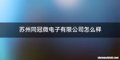 苏州同冠微电子有限公司怎么样