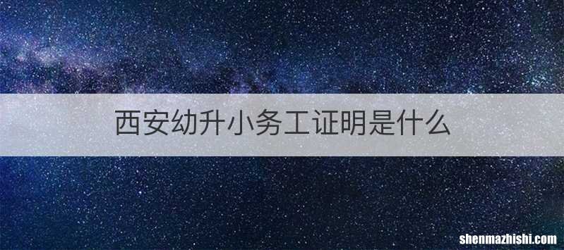 西安幼升小务工证明是什么