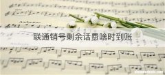 联通销号剩余话费啥时到账