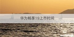 华为畅享19上市时间
