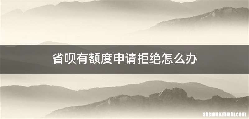省呗有额度申请拒绝怎么办