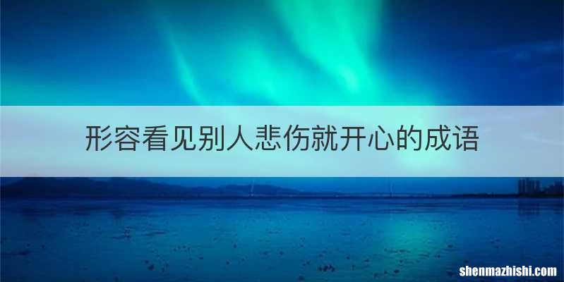 形容看见别人悲伤就开心的成语