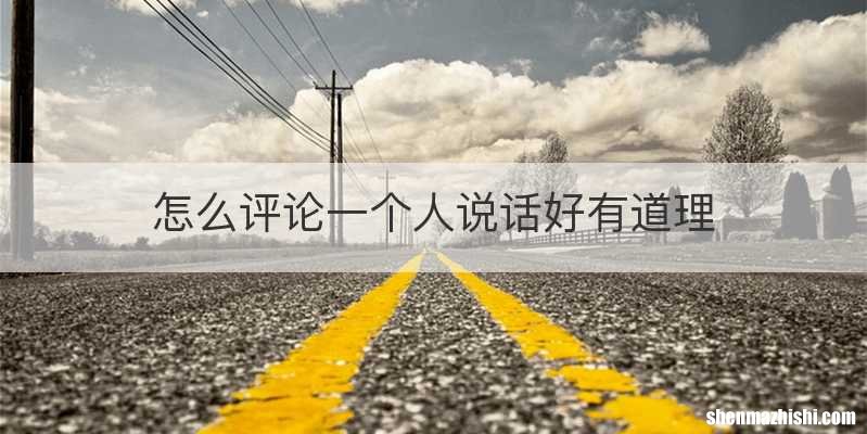 怎么评论一个人说话好有道理