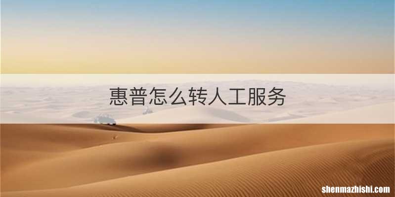惠普怎么转人工服务