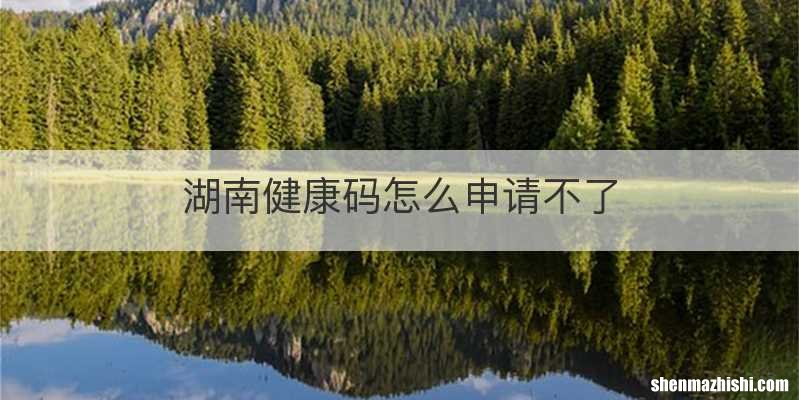 湖南健康码怎么申请不了