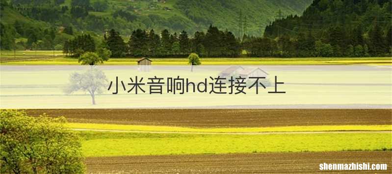 小米音响hd连接不上