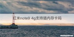 红米note9 4g支持插内存卡吗