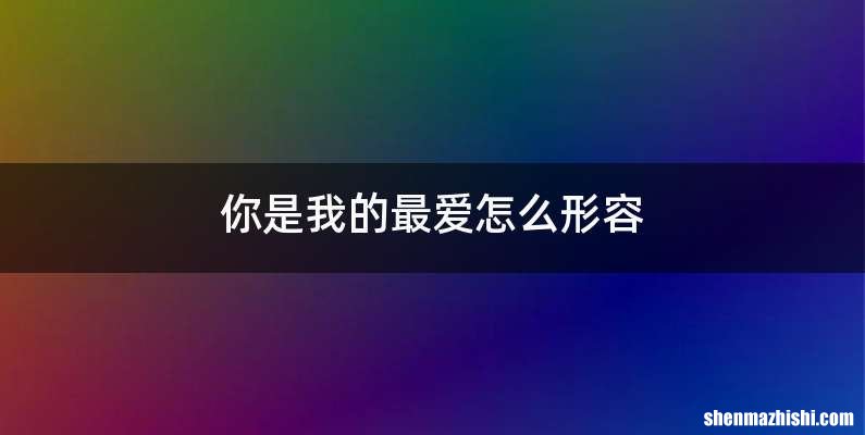 你是我的最爱怎么形容