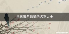 世界著名球星的名字大全