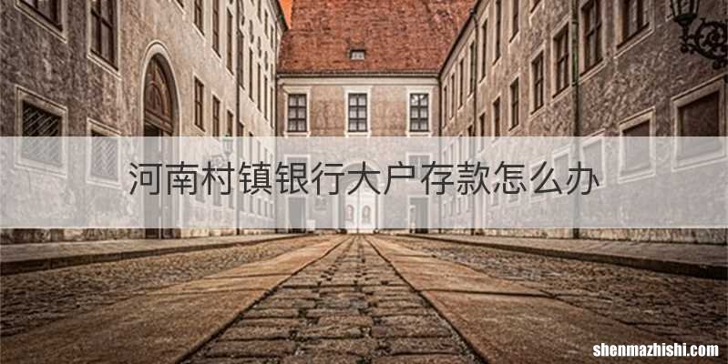 河南村镇银行大户存款怎么办