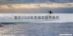重庆2025年专插本报考条件