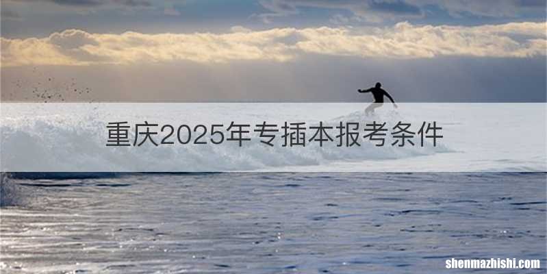 重庆2025年专插本报考条件