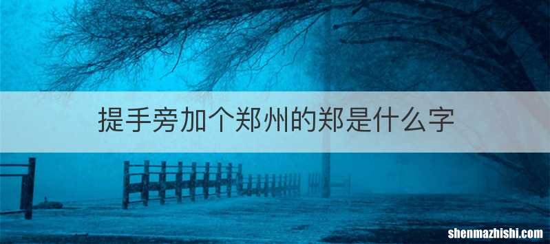提手旁加个郑州的郑是什么字