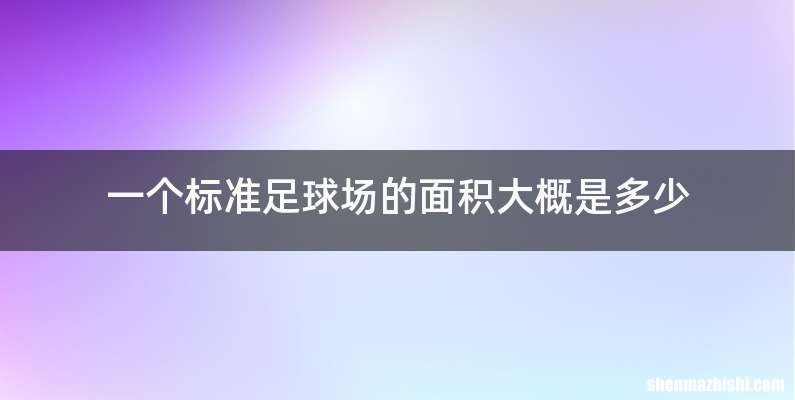 一个标准足球场的面积大概是多少