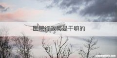 医院行政岗是干嘛的