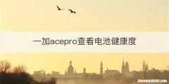 一加acepro查看电池健康度