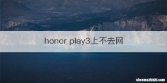 honor play3上不去网