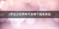 c罗这次世界杯代表哪个国家参加