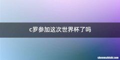 c罗参加这次世界杯了吗