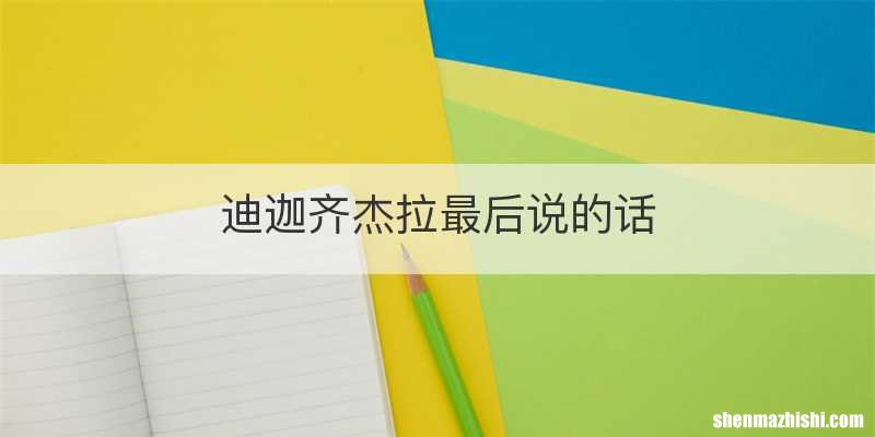 迪迦齐杰拉最后说的话
