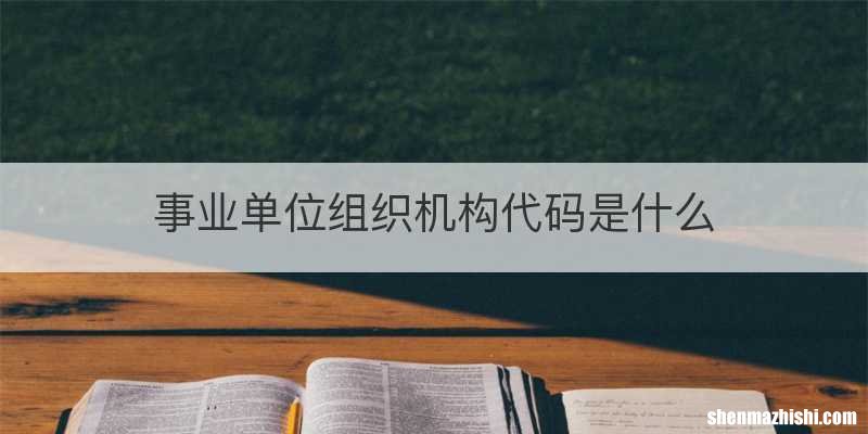 事业单位组织机构代码是什么