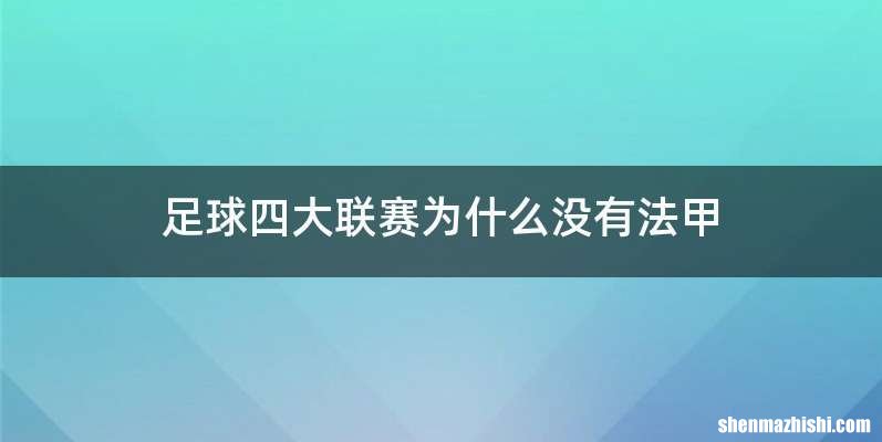 足球四大联赛为什么没有法甲
