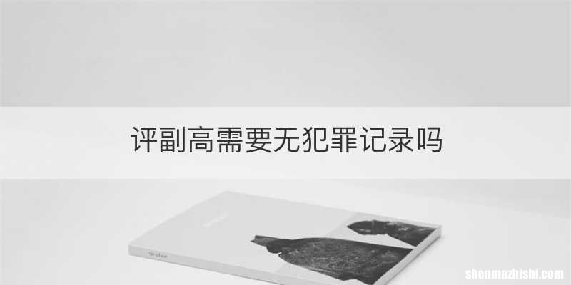 评副高需要无犯罪记录吗