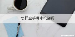 怎样查手机本机密码