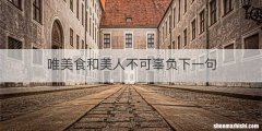 唯美食和美人不可辜负下一句