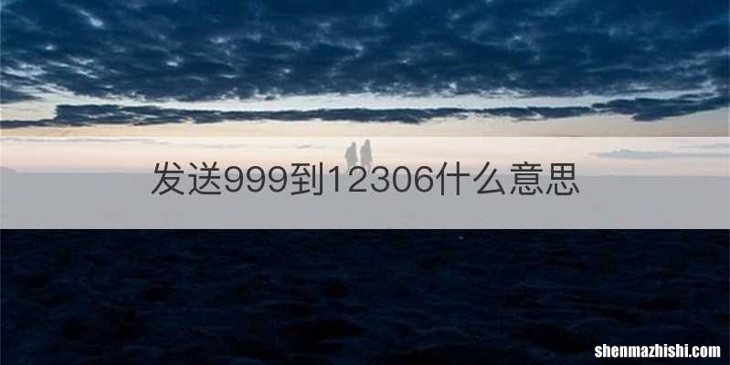 发送999到12306什么意思