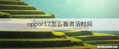 oppor17怎么看激活时间