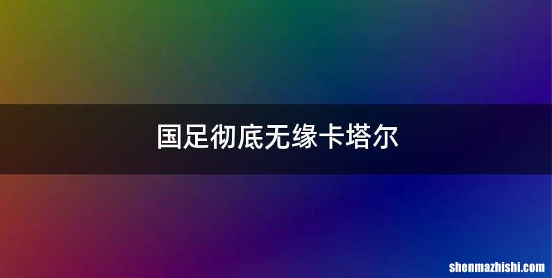 国足彻底无缘卡塔尔