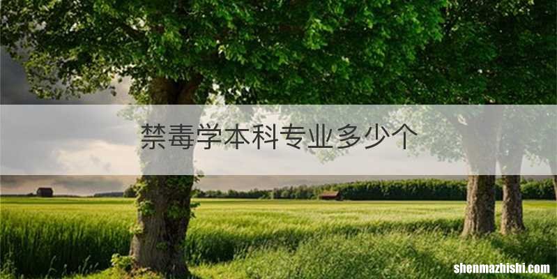禁毒学本科专业多少个