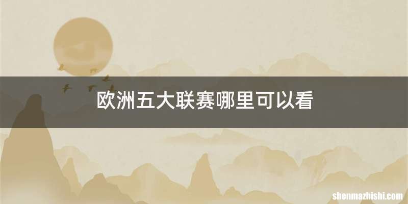 欧洲五大联赛哪里可以看