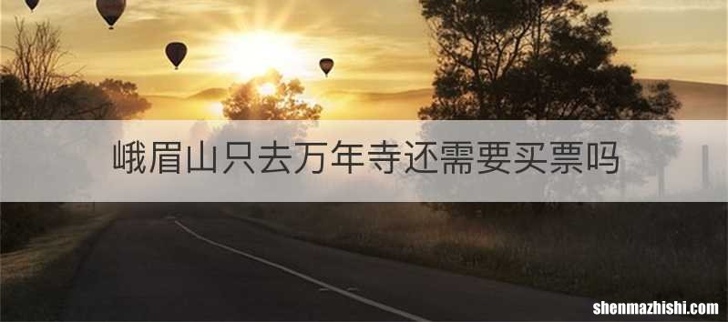 峨眉山只去万年寺还需要买票吗